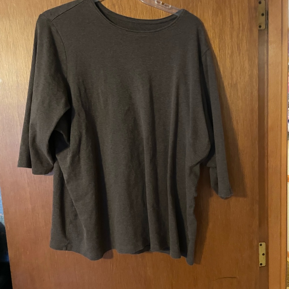 COPY - 5X CJ Banks Brown 3/4 Length Top